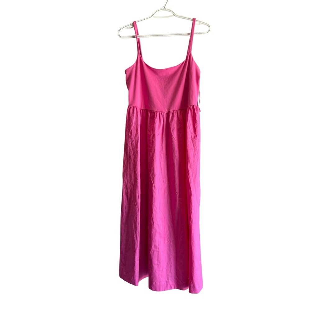 NWTS Old Navy pink cotton midi dress, size L, cute, comfy, summer, beach dress - Picture 5 of 7